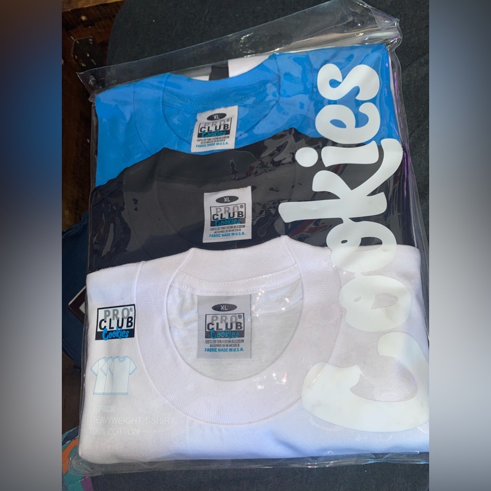 “Cookies x Pro Club” Collaboration Limited One Time Release 3 Tee Pack.